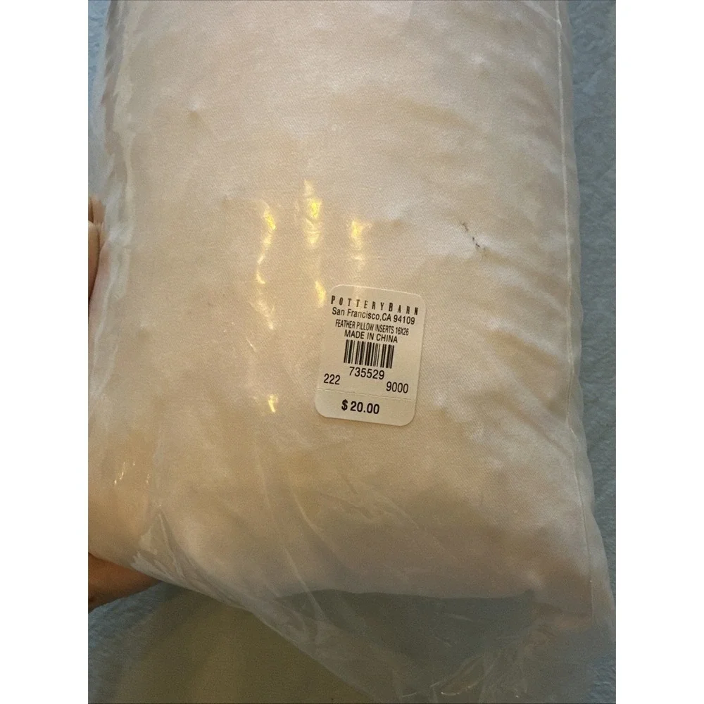 Pottery Barn 200 Thread Count Down Feather Lumbar Pillow Insert 16